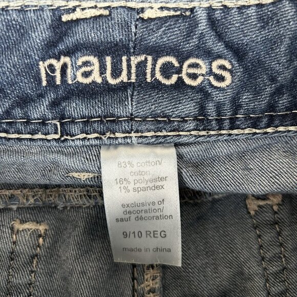 Maurices Jeans Womens 9/10 Long Blue Original Bootcut Thick Stitch Rockabilly - Picture 7 of 10